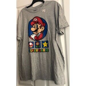 Men's Super Mario Bros. Gray T-Shirt Size XXL NWT B4